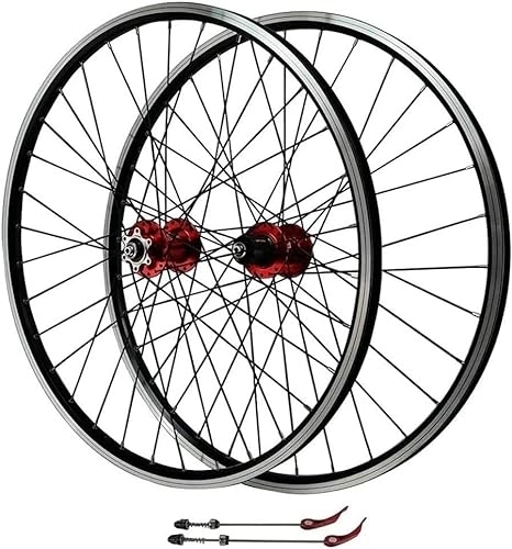Ruote per Mountain Bike : Set di ruote for mountain bike, cerchione del freno a forma di V for bicicletta a doppia parete da 26 pollici, cuscinetto sigillato a 32 fori, adatto for velocità 7-11