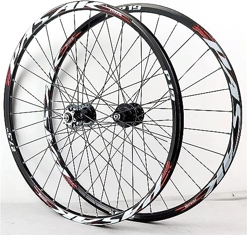 Ruote per Mountain Bike : Set di ruote for mountain bike con freni a disco da 26 / 27, 5 / 29 pollici for sgancio rapido, adatti for 7, 8, 9, 10, 11 e 12 velocità (Color : Red, Size : 27.5'')