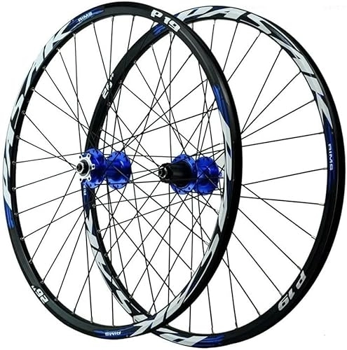 Ruote per Mountain Bike : Set di ruote for mountain bike, ruota anteriore a sgancio rapido con freno a disco, cerchione for bicicletta a doppia parete con 32 fori Ruote da bicicletta (Color : Blue, Size : 26 inch)