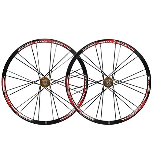 Ruote per Mountain Bike : Set di ruote per Mountain Bike 26 Ruote per bicicletta con freno a disco con cerchio in lega a doppia parete 24H Mozzi a cassetta con cuscinetti sigillati 8-10 velocità (Colore : F) (B)