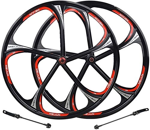 Ruote per Mountain Bike : Set di ruote per mountain bike da 26 pollici MTB 6061 in lega di alluminio a doppia parete con cerchio a sgancio rapido Set di ruote per bicicletta con freno a disco per 7-11 velocità