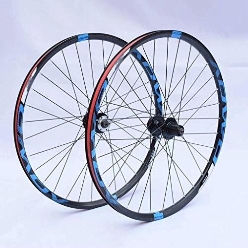 Ruote per Mountain Bike : Set Ruote Bici 26" / 27.5" / 29" per Mountain Bike MTB Cerchi Doppia Parete Freno Disco 8-10 velocità Hub per Schede Rilascio Rapido 32H (Color : Blue, Size : 29in)