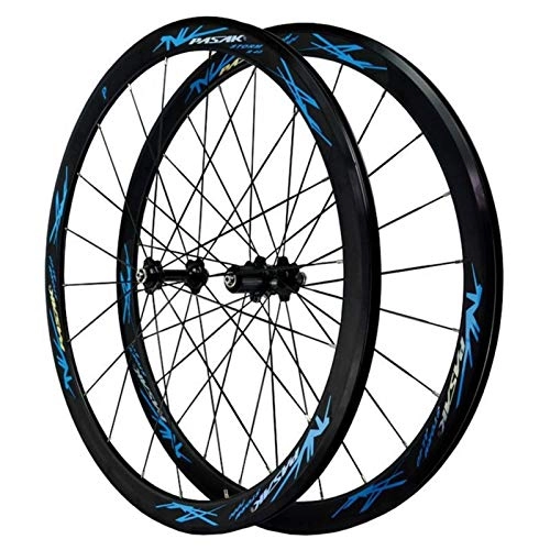 Ruote per Mountain Bike : SJHFG Bici Ruote 700c, 24 Fori Lega di Alluminio Cerchio MTB A Doppia Parete Freno A V. 7 / 8 / 9 / 10 / 11 / 12 velocità Ruota Ruote per Bicicletta (Color : Blue)