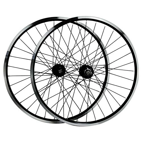 Ruote per Mountain Bike : SJHFG Ruote per Bicicletta 26 Pollici, Ruote per Mountain Bike Lega di Alluminio A Doppia Parete Freno A Disco V Freno 7 / 8 / 9 / 10 / 11 velocità (Color : Black)