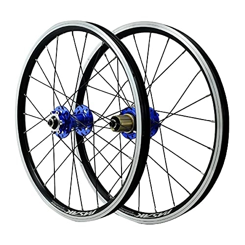 Ruote per Mountain Bike : TYXTYX Set di ruote per bicicletta MTB da 20 pollici, freno a V in lega di alluminio ibrido / mountain rim ruota a sgancio rapido 24 fori per 7-12 velocità (taglia : 20")