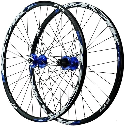 Ruote per Mountain Bike : UPVPTK Wheelset Posteriore Anteriore in Mountain Bike 26 / 27.5 / 29in, in Lega di Alluminio Doppia MTB. Rim Disc Freno a Disco rapido 7 8 9 10 11 12 velocità Ruote (Color : Blue, Size : 27.5INCH)