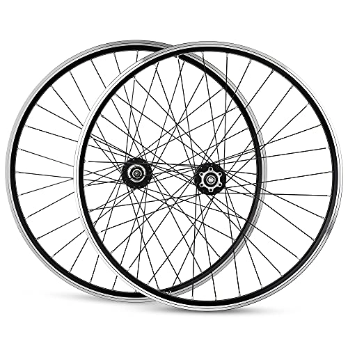 Ruote per Mountain Bike : Wheels Set Ruote MTB Cerchio Bicicletta Standard Fatto A Mano 26 Pollici 32 Raggi Mountain Bike Ruota Anteriore E Posteriore Freno Cerchione