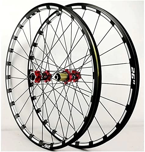 Ruote per Mountain Bike : Wheelset 26 27.5 29in Ruote for Mountain Bike, MTB. Rim Disc Freno Q / R 7 8 9 10 11 12 velocità Cassetta Flywheel 24h 1750g Wheelset for Biciclette Road Wheel (Color : Red, Size : 29inch)