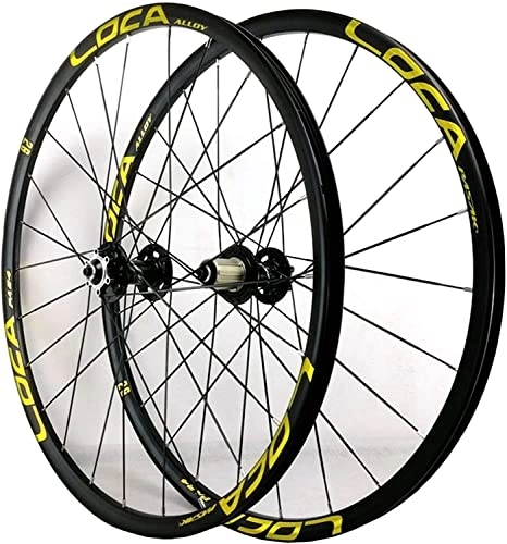 Ruote per Mountain Bike : Wheelset 26 / 77.5 / 29in Wheelset bicyclet, MTB. Rim Disc frenante Ultraleggero a Rilascio rapido 8 / 9 / 10 / 11 / 12 velocità 24H Ruote for Mountain Bike Road Wheel (Color : Yellow, Size : 27.5INCH)