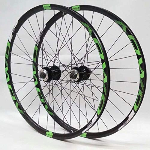 Ruote per Mountain Bike : Xiami Mountain Bike Wheel Set 26 / 27, 5 / 29inch Lega di Alluminio Rim Cassette Freno a Disco rapido Supporto Rilascio 8 / 9 / 10 di velocità Marchio Verde (Ruota Anteriore + Ruota Posteriore) (Size : 29")