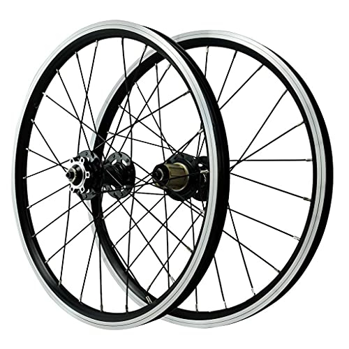 Ruote per Mountain Bike : ZCXBHD Set Ruote Bici MTB Rilascio Rapido 20 Pollici Cerchio in Lega A Doppia Parete Freno Disco / V-Brake / Freno Cerchione 7 8 9 10 11 12 velocità (Color : Black, Size : 20in)