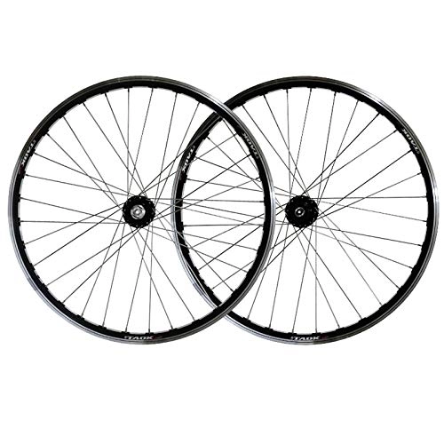 Ruote per Mountain Bike : ZFF 26 Pollici Ruota Bici Mountain Bike Set di Ruote Lega Alluminio Squillare MTB Anteriore Posteriore Ruote Rilascio Rapido Disco / V Freno 7 8 9 velocità (Color : Black hub)
