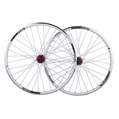 Ruote per Mountain Bike : ZFF 26" Wheel Mountain Bike Nero / Bianco Disco Freno Ruote, Lega Cuscinetti Sigillati Mozzi 7, 8, 9, 10 velocità (Color : White, Size : 26inch)