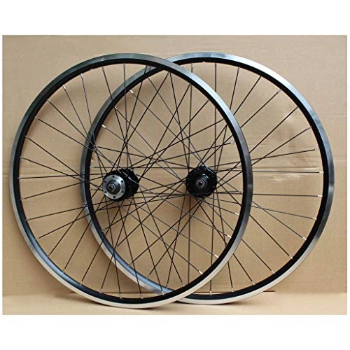 Ruote per Mountain Bike : ZLYY - Set di ruote da bicicletta con freno a V da 26 pollici, in lega di alluminio, a doppia parete, per mountain bike, a sgancio rapido, 32 fori a 8 / 9 / 10 velocità