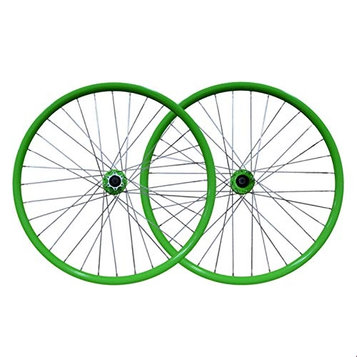 Ruote per Mountain Bike : ZNND Set Ruote 26" for Mountain Bike Bici da MTB A Cerchione A Doppia Parete Freno A Disco A Rilascio Rapido 32 Fori 7 8 9 velocità (Color : Green)