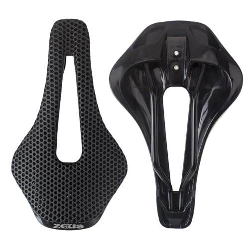 Seggiolini per mountain bike : EVOSID Sella per bicicletta in fibra di carbonio con stampa 3D, 150 mm, ultra leggera e traspirante, cuscino morbido per bici da strada / MTB (nylon)