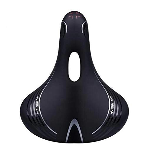 Seggiolini per mountain bike : Seat Gel bicicletta Memory Foam Pelle Cuscino Molle Selle progettati per biciclette imbottite Accessori per biciclette Letto Cavallo (Black, One Size)