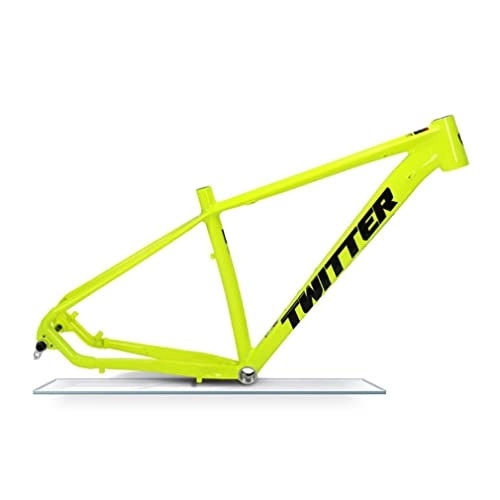 Cadres de vélo de montagnes : Cadre de vélo de montagne semi-rigide 27, 5 / 29er Cadre de frein à disque en alliage d'aluminium Axe traversant 12 * 148 mm Cadre de VTT Boost 15'' / 17'' / 19'' Cadre de vélo XC BSA68 (Color : Geel, Size