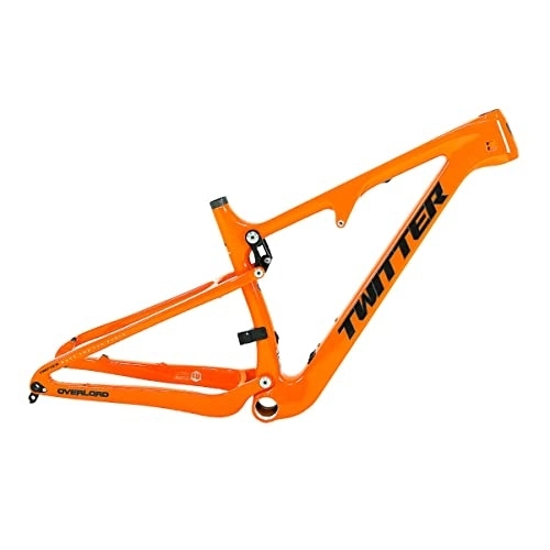 Cadres de vélo de montagnes : Cadre VTT 27.5 / 29er Fibre De Carbone Cadre De Vélo De Montagne 15'' / 17'' / 19'' / 21'' Cadre De Vélo DH / XC Frein À Disque BOOST Thru Axle 148mm Voyage 120mm T47 Cadre De Vélo ( Color : Orange , Size : 21x