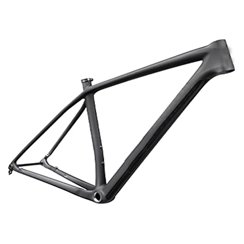 Cadres de vélo de montagnes : Cadre VTT 29 pouces Cadre de vélo de montagne semi-rigide Frein à disque 15'' / 17'' / 19'' Cadre de vélo de course en fibre de carbone Axe traversant 12 * 148mm Cadre Boost BSA68 (Color : Black, Size :
