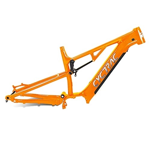 Cadres de vélo de montagnes : DFNBVDRR Cadre De Bicyclette VTT 17 / 19'' Alliage D'aluminium Cadre De Vélo AM Déplacement 120mm Axe Traversant Boost 12X148MM Cadre E-Bike pour Roue De 27, 5 / 29'' (Color : Orange, Size : 17x27.5in)