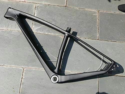 Cadres de vélo de montagnes : Flyxii Cadre de VTT en Fibre de Carbone Mat 29er 38, 1 cm BSA avec axe traversant 12 x 142 mm