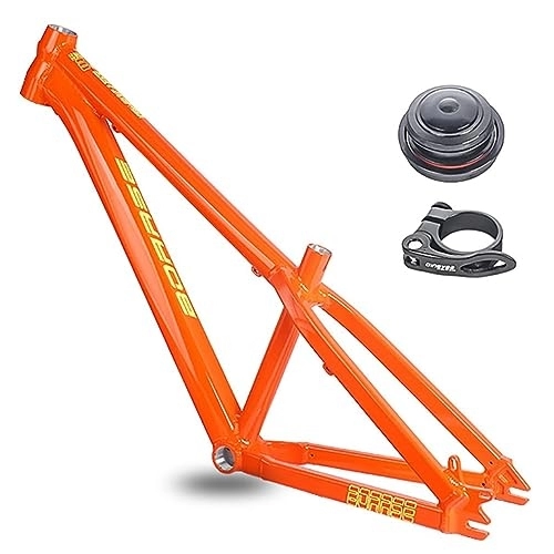 Cadres de vélo de montagnes : HIMALO 26er Hardtail Cadre VTT 12.5'' Single Speed Cadre Frein C / V Blocage Rapide Cadre MTB QR 10 * 135mm Alliage D'aluminium Cadre Rigide (Color : Orange)