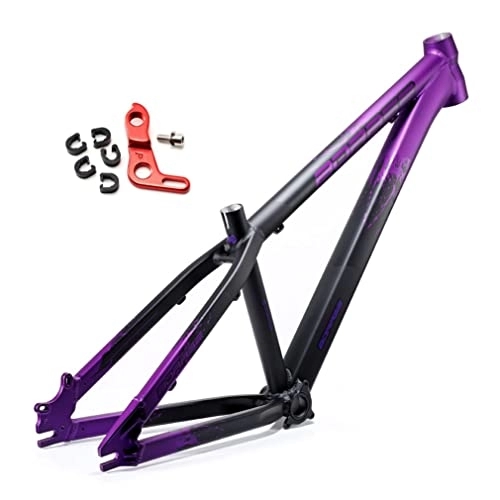 Cadres de vélo de montagnes : HIMALO Cadre De Vélo VTT Semi-Rigide 26er 26 * 13'' Cadre BMX Frein À Disque Cadre Rigide en Alliage D'aluminium QR 135mm DH / XC / AM (Color : Purple, Size : 26x13'')