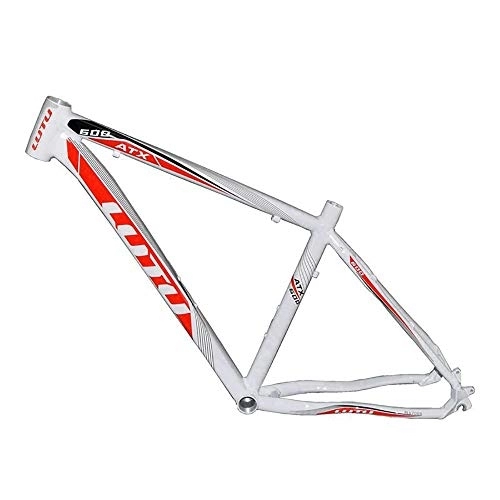 Cadres de vélo de montagnes : KIKIRon Cadre de vélo Cadre en Alliage d'aluminium VTT Blanc Noir Cadre Ultra léger de 26 Pouces (Couleur : White, Size : One Size)