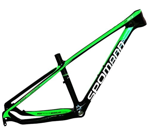 Cadres de vélo de montagnes : LJHBC Cadres pour Vélo Cadre de vélo de Montagne en Fibre de Carbone 27.5ER Vélo d'essieu Tube de Selle 31, 6 mm Poids 1200g Bleu / Vert (Color : Green, Size : 27erx15in)