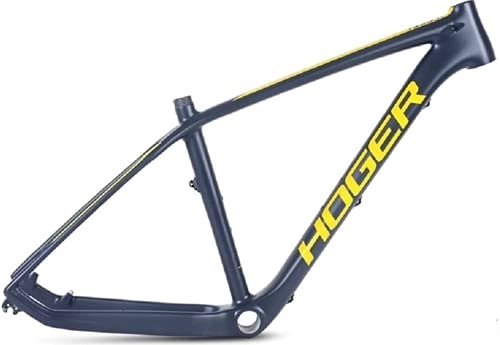 Cadres de vélo de montagnes : QQY Cadre de vélo en fibre de carbone pour fourche avant 27, 5, cadre de vélo en carbone BB30 de 48, 3 cm entièrement en fibre de carbone pour VTT (jaune)