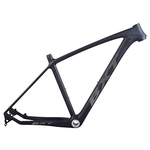 Cadres de vélo de montagnes : Vélo Frameset Livraison gratuite VTT Cadre Carbone Cadre de vélo de montagne 29 po Carbon 142 * 12 ou 135 * 9 mm Cadre de vélo 3K Matt / VTT brillant cadre ( Color : Grey logo , Size : 17.5inch matt )