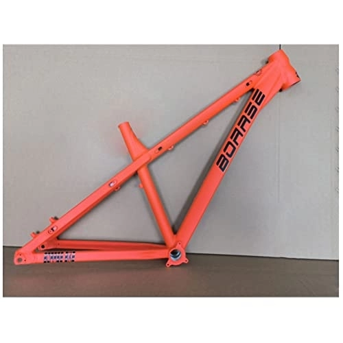 Cadres de vélo de montagnes : WAMBAS 26er 27.5er Cadre VTT 17 '' Cadre de vélo de Montagne Semi-Rigide DH / XC / AM Cadre Rigide en Alliage d'aluminium Frein à Disque QR 135 mm (Color : Orange, Size : 27.5 * 17'')