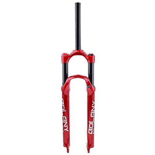 Fourches VTT : Fourche Ressort Suspension, Fourches de Suspension 26" / 27, 5" / 29 '' Voyage 100mm, 1-1 / 8 '' for Manuel Straight Tube Mountain Bike (Color : Red, Size : 26 inch)