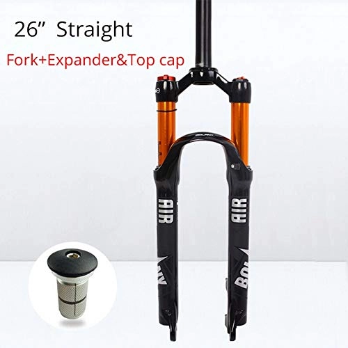 Fourches VTT : Generies MTB Bike Fork Suspension 26 / 27.5 / 29 Rein À Disque 100mm Travel QR Bicycle Air Forks Straight / Tapered Steerer Fork Mountain Bike 6 26 Capuchon Droit