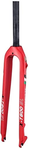 Fourches VTT : MGE 26 Suspension Forks Full Carbon Fiber Mountain Bike Tube Droit Avant Disque Rouge Droite Spinal Tube