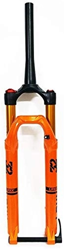 Fourches VTT : MGE Suspension Fourche, VTT VTT en Alliage d'aluminium Tube cône Conique Frein à Disque Damping Réglage Voyage 100mm Noir (Color : Orange, Size : 27.5inch)