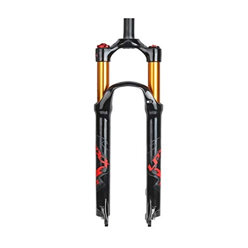 Fourches VTT : Nue VTT VTT Fork à air Avant 26 / 75.5 / 29 Pouces 120mm Course Tube Droite Tube à vélo de vélo Manuel d'amortisseur à vélos / à Distance, Tube d'or + Symbole Rouge CN (Color : Manual, Size : 27.5")