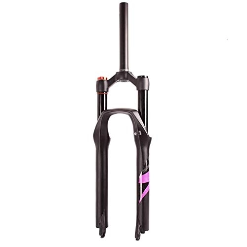 Fourches VTT : QFWRYBHD Fourche de suspension pour vélo VTT 26 27, 5 29 cm XC ressort pneumatique tube droit 1-1 / 8" (LO) Voyage 140 mm essieu frein à disque 9 mm QR fourche avant de vélo (couleur : rose, taille :
