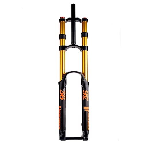 Fourches VTT : Rayblow 27.5 Pouces Vélo de Montagne Fourche Air Suspension VTT, 150mm Voyage Rebond Ajuster Fourches Avant Vélo pour 1Pneu (Color : orenge Straight-Remote Lock Out), Orange