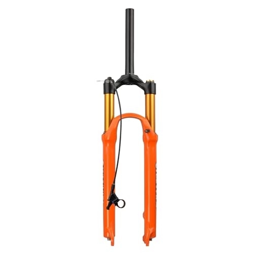 Fourches VTT : SLIMPC Fourche de vélo à Suspension pneumatique en Alliage d'aluminium, 29 / 27, 5 / 26 Pouces, 120mm, à dégagement Rapide, Accessoires de vélo VTT (Color : Orange 26inch)