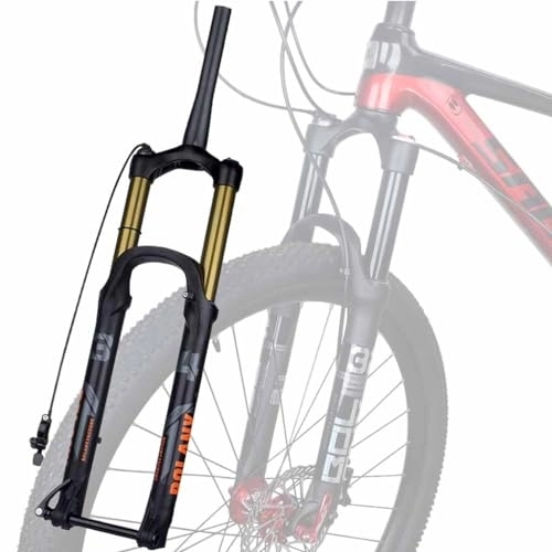 Fourches VTT : TS TAC-SKY Fourche VTT 175mm Travel Fork Bike Suspension Fork XC DH AM Down Hill Thru Axle Boost Fork Bicycle Rebound Adjustment Suspension (Color : Gold, Size : 27.5 Tapered Remote)