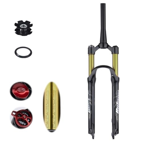 Fourches VTT : TS TAC-SKY Fourche VTT Amortissement Pneumatique 26 / 27.5 / 29 Pouces Fourche À Amortissement Pouce MTB Air Fork Suspension Bicycle Front Suspension (Color : Gold, Size : 27.5 Tapered Manual)