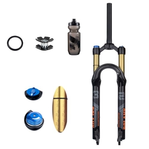 Fourches VTT : TS TAC-SKY Fourches VTT 27.5 / 29 Pouces 120mm Travel Shock Absorption Shockproof Air Pressure Accessories Magnesium Alloy Forks (Color : Black, Size : 27.5 inch Straight Manual)