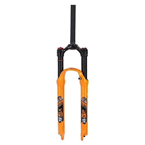 Fourches VTT : TYXTYX Fourche à Suspension pneumatique pour vélo de Montagne VTT, fourches Avant en Alliage d'aluminium de 1-1 / 8"pour vélo de 26 / 27, 5 Pouces - Orange / Noir