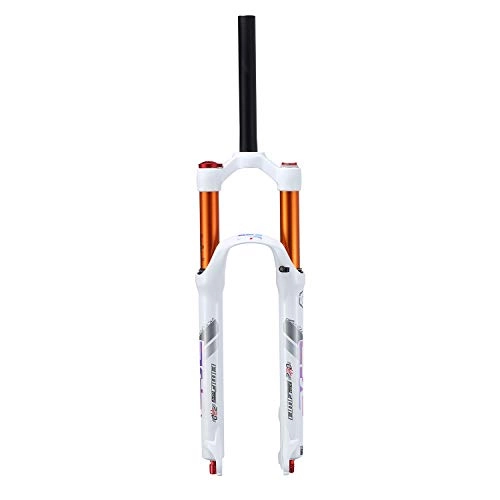 Fourches VTT : VHHV Fourche VTT Vélo 26" 27.5" Alliage 1-1 / 8" Frein Disque A - Pilier Absorber (Color : White, Size : 27.5 inches)