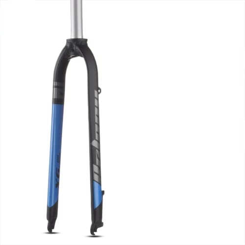 Fourches VTT : X5X6 Fourche de vélo rigide 66 / 27, 5 / 73, 7 cm, tube droit 28, 6 mm, fourche de VTT légère mat (X6 bleu)