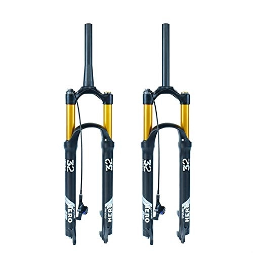 Fourches VTT : YING-pinghu Composants de vélo de Fourche Avant de vélo Fourche à air de VTT de Montagne 100-120mm AVC Bouchon de Suspension vélo 26 27, 5 29 Pouces Alliage de magnésium (Color : Orange)