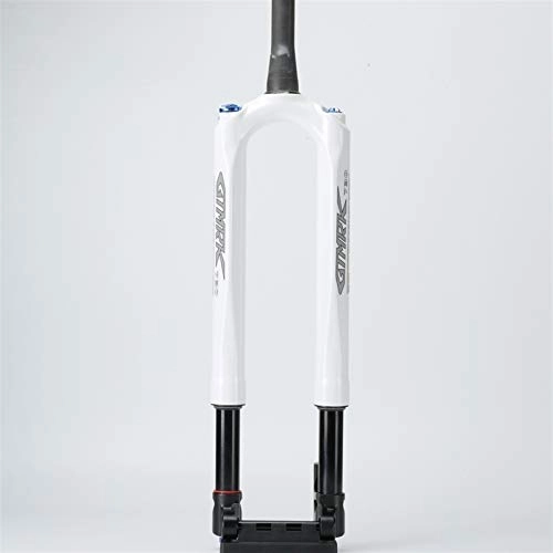 Fourches VTT : Ywzhushengmaoyi MTB Carbon Bicycle Fork Mountain Vélo Fork 27.5 29er Rs1 ACS Solo Air 100 * 15mm Predictive Sustrictive Sustrictive Huile et Fourche à gaz Fourche Avant vélo (Color : 29inch White)