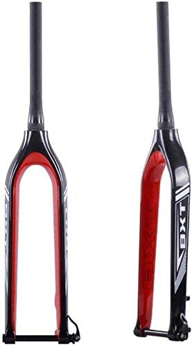 Fourches VTT : YXYNB Full Carbon Fork Suspension Fork Full Carbon Fiber Mountain Shaft 29 inch Conical Tube Bicycle Disc Brake 15mm, Yellow, Red